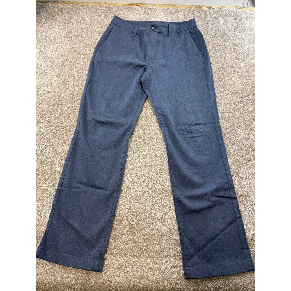 Hawker Rye Mens Relaxed Fit Chinos 31x30 Heathered Blue Cotton Stretch Pants